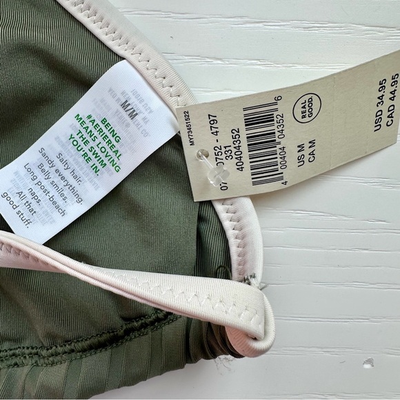 Aerie Wide Rib String Triangle Bikini Top NWT Medium - Picture 7 of 7